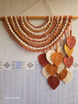 Macrame leaf hanging