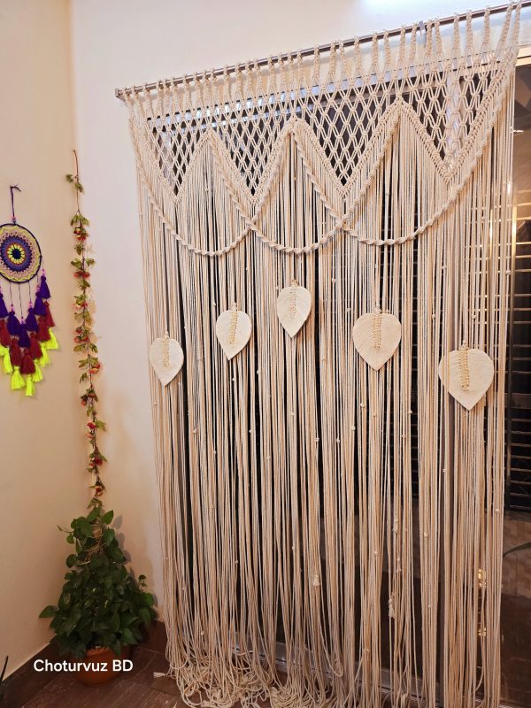 Macrame curtain 84"/8 feet