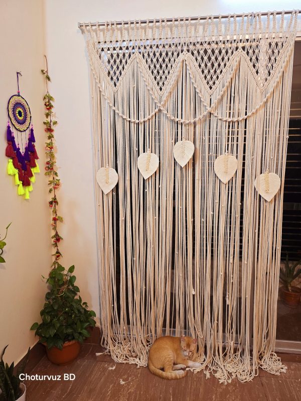 Macrame curtain 84"/8 feet