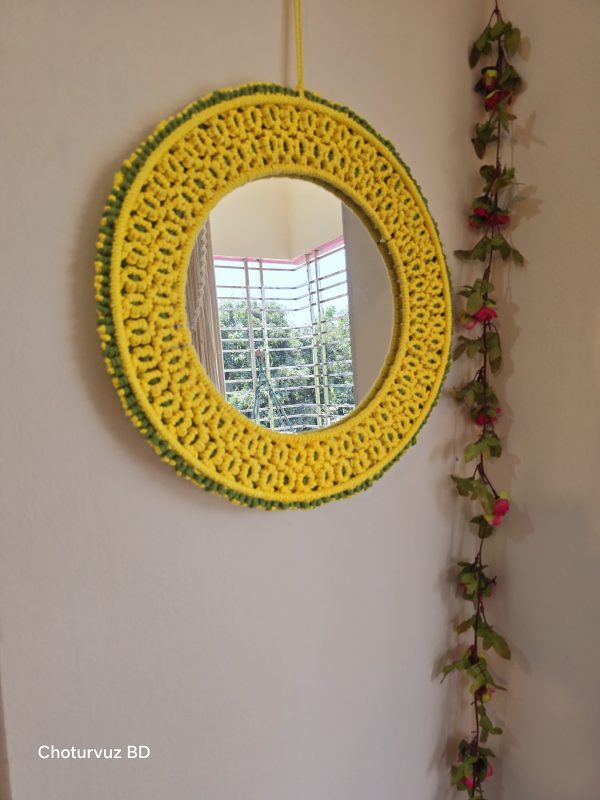 Macrame  mirror (12/15")