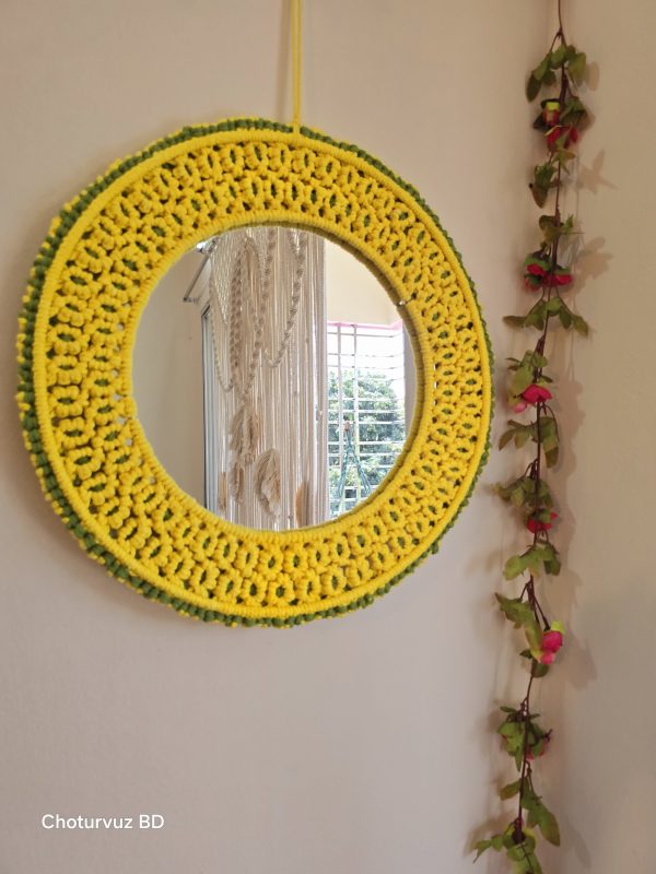 Macrame  mirror (12/15")