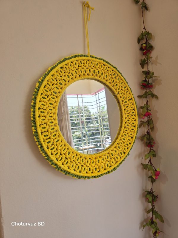 Macrame  mirror (12/15")