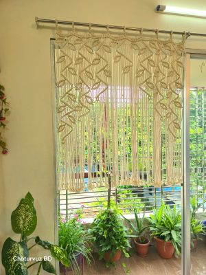 Macrame half curtain